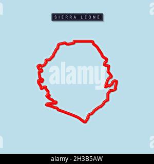 Sierra Leone Blank Map Isolated on White Background. High-Detailed ...