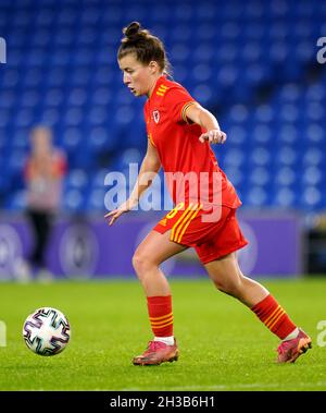 Wales' Angharad James during the FIFA Women's World Cup 2023 UEFA Qualifying match at the Cardiff City Stadium. Picture date: Tuesday October 26, 2021. Stock Photo