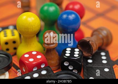 Different game characters for board games, parlor games Stock Photo