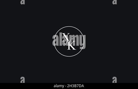 LETTERS XK LOGO DESIGN WITH NEGATIVE SPACE EFFECT FOR ILLUSTRATION USE Stock Vector