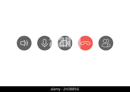 Video call button icon set. Vector eps10 Stock Vector