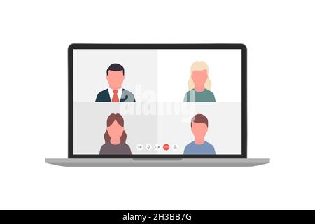 Video call in your laptop. Vector eps10 Stock Vector