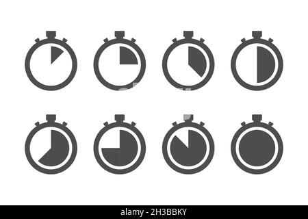 Timer stopwatch icon set simple design Stock Vector