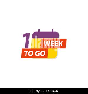 1 week to go icon sale flat style Stock Vector