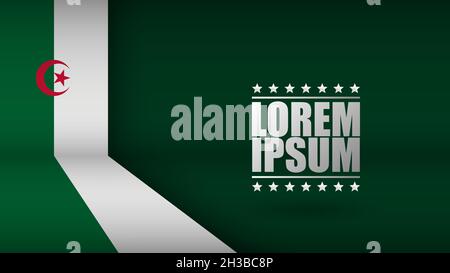 EPS10 Vector Patriotic Background with Algeria flag colors. An element of impact for the use you want to make of it. Stock Vector