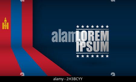 EPS10 Vector Patriotic Background with Mongolia flag colors. An element of impact for the use you want to make of it. Stock Vector