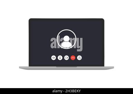 Video call in your laptop. Vector eps10 Stock Vector