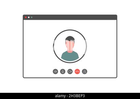 Video call window flat style. Vector eps10 Stock Vector