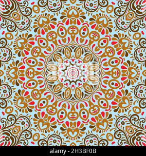 Seamless floral pattern. Ethnic Style Colorful ornamental decoration for different purposes. Stock Vector