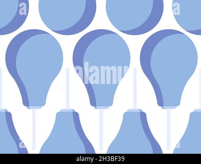 Seamless pattern of medical rubber blue enema in a flat style isolated on a white background. Stock Vector