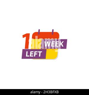 1 week left icon sale flat style Stock Vector
