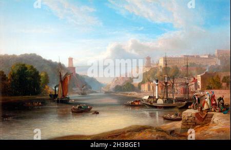 View on the Avon at Hotwells by Samuel Jackson (1794-1869), oil on canvas, 1840 Stock Photo
