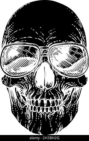 Skull Cool Sunglasses Skeleton in Shades Stock Vector