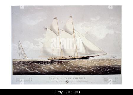 Vintage sailing ship (and paddlesteamer) prints Stock Photo