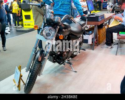 BOGOTA, COLOMBIA - May 31, 2018: A motorcycle at an exhibition at Corferias in Bogota, Colombia Stock Photo