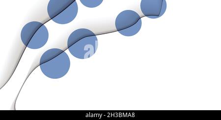 Abstract background with colorful paper cut shapes. Design for poster, banner, card. White and blue abstract round illustration. 3D paper images with Stock Vector
