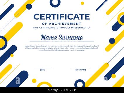 Abstract geometric certificate template design, appreciation for business and education. Stock Vector