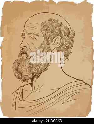 Hippocrates of Kos Stock Vector