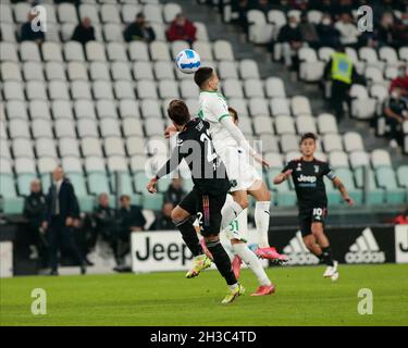Federico Chiesa (Juventus Fc) during the Italian championship Serie A football match between Juventus FC and US Sassuolo on October 27, 2021 at Allianz stadium in Turin, Italy - Photo: Nderim Kaceli/DPPI/LiveMedia Stock Photo