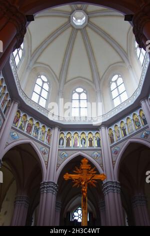 Castelpetroso - Molise - Basilica Minore dell'Addolorata Sanctuary - The imposing internal dome Stock Photo