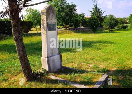 Sveto (SLO) : the Austro Hungarian war cemetery at Samci. About 4,000 soldiers are buried there, most of them were Hungarian. It was situated on the back lines, near an important Austrian military hospital. Stock Photo