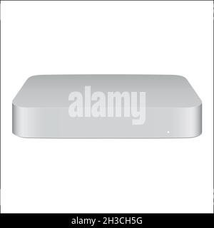 New model mac mini computer silver color vector stock illustration Stock Vector