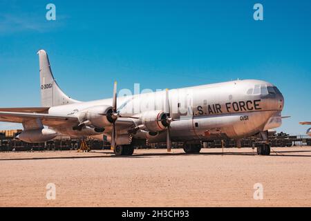 a retired Boeing KC-97 Stratofreighter at the Pima Air & Space Museum, Arizona Stock Photo