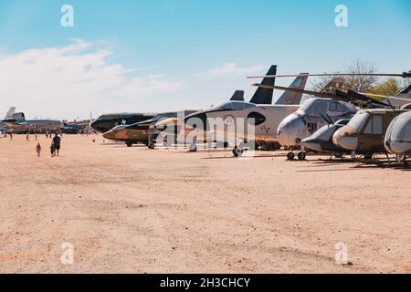A collection of retired jet aircraft at the Pima Air & Space Museum, Arizona, USA Stock Photo