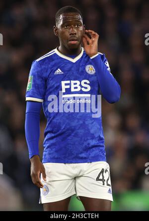 Leicester, England, 27th October 2021.  Boubakary Soumare of Leicester City during the Carabao Cup match at the King Power Stadium, Leicester. Picture credit should read: Darren Staples / Sportimage Stock Photo