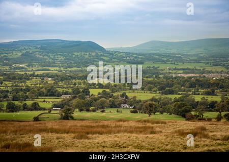 Scenic Views looking over Clitheroe, North West England, UK, country Stock Photo