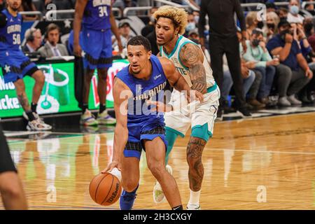 Orlando, Florida, USA, October 27, 2021,   Orlando Magic Guard Jalen Suggs #4 during the fourth quarter at the Amway Center.  (Photo Credit:  Marty Jean-Louis) Stock Photo