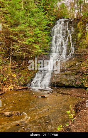 Little Falls are located within Kakabeka Provincial Park near Thunder Bay Ontario.