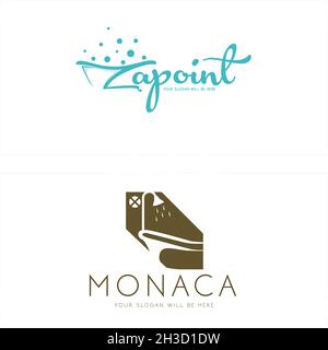 Modern retail business bathtub shower symbol icon logo design Stock Vector