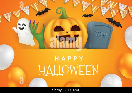 halloween background theme design vector illustration Stock Vector