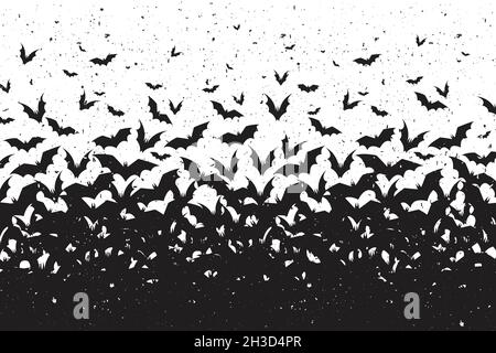 silhouettes bats halloween background design vector illustration Stock Vector