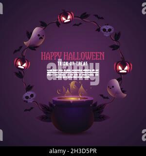 realistic halloween frame design vector illustration Stock Vector Image ...