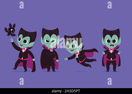 vampire character collection flat design vector illustration Stock ...