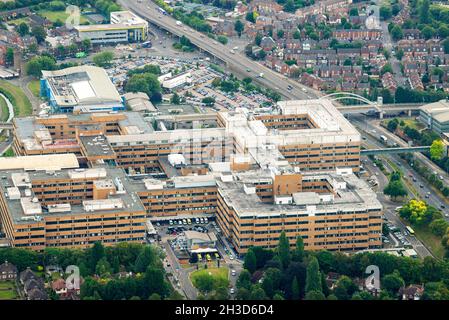 Aerial image of Queens Medical Centre, Nottingham Nottinghamshire England UK Stock Photo