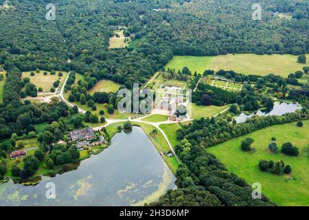 Aerial image of Newstead Abbey, Nottinghamshire England UK Stock Photo