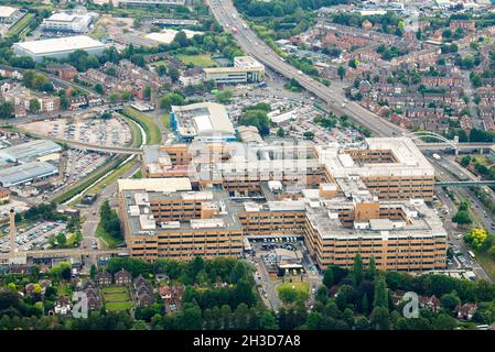 Aerial image of Queens Medical Centre in Nottingham, Nottinghamshire England UK Stock Photo