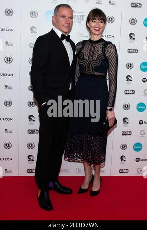 London, UK. 27th Oct, 2021. Director Lina Roessler (R) and partner attend the 29th Raindance Film Festival Opening Night gala screening of 'Best Sellers' at The Dorchester on October 27, 2021 in London, England. attends the 29th Raindance Film Festival Opening Night gala screening of 'Best Sellers' at The Dorchester in London. Credit: SOPA Images Limited/Alamy Live News