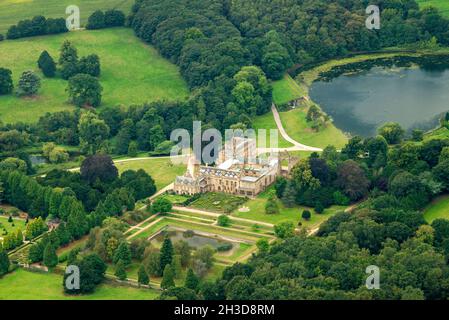 Aerial image of Newstead Abbey, Nottinghamshire England UK Stock Photo