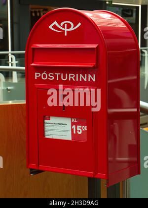 Post box in Reykjavik, Iceland, Europe Stock Photo