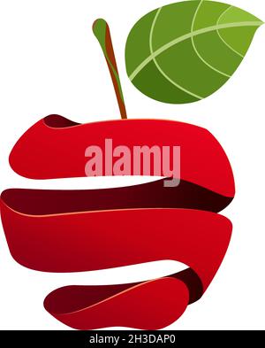 Vector sign peeled apple Stock Vector
