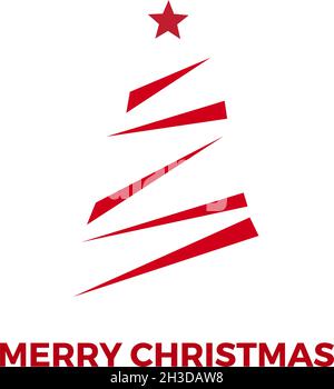 Abstract christmas tree, vertical greeting card Stock Vector