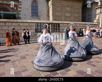 Krakow, Poland - July 27, 2021: Performance - When bells are dancing performed by Cracovia Danza Ballet at Wawel Royal Castle as part of the 22nd Crac Stock Photo