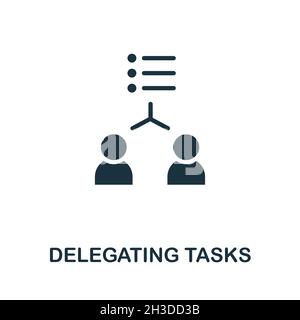Delegating Tasks icon. Monochrome sign from production management collection. Creative Delegating Tasks icon illustration for web design, infographics Stock Vector