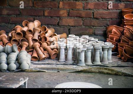 busy rural pottery at west bengal india Stock Photo