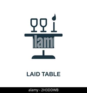 Laid Table icon. Monochrome sign from restaurant collection. Creative Laid Table icon illustration for web design, infographics and more Stock Vector