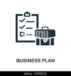 Business Plan icon. Monochrome sign from production management collection. Creative Business Plan icon illustration for web design, infographics and Stock Vector